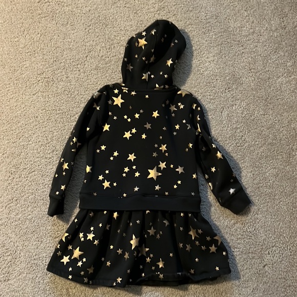 J.Crew Girls' hooded sweatshirt-dress in shining-stars print in Sz 5 - Picture 2 of 2